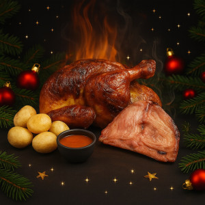MENÚ DE POLLO ASADO AL CARBÓN con mojo