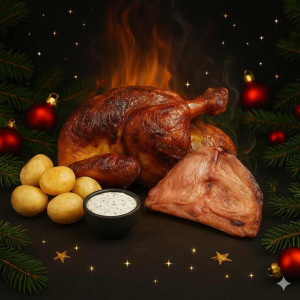 MENÚ DE POLLO ASADO AL CARBÓN con tártara