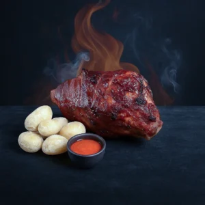 codillo asado con salsa mojo picón