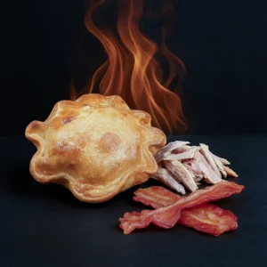 Empanadilla de pollo al carbón y bacon ahumado