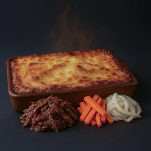 Lasaña de costillas a la brasa
