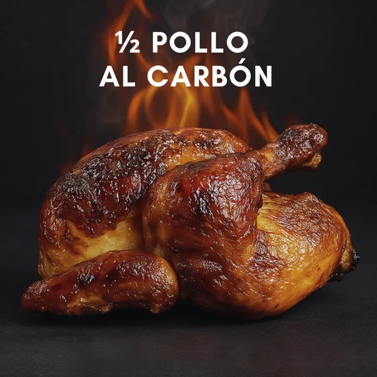 medio Pollo asado al carbón desmenuzado Producto quinta gama de elaboración propia de La Casa de las Brasas
