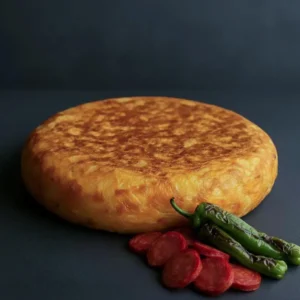 tortilla de chorizo y pimientos asados la casa de las brasas recién hecha